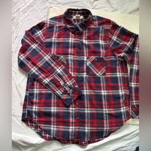 Men's Red and Blue Plaid Shirt